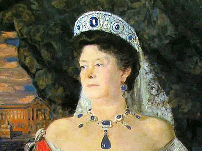 Великая княгиня Мария Павловна в Сапфировом кокошнике. Портрет кисти Бориса Кустодиева